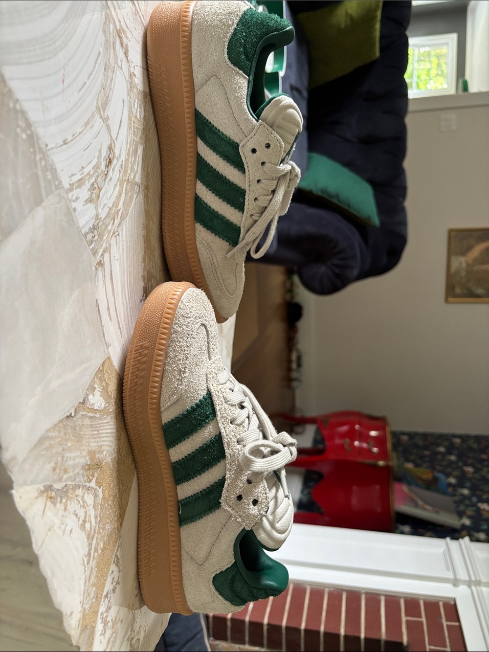 adidas Samba XLG Athletic Shoe - Putty Grey / Collegiate Green / Gum - Picture 4 of 6